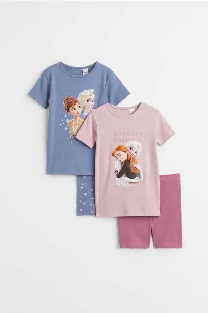 H&M 2-pack Printed Pyjama-paket Kinder Blau | 8635-TXJIQ