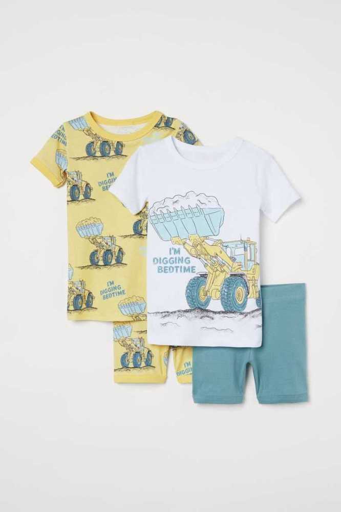 H&M 2-pack Printed Pyjama-paket Kinder Hellblau | 4012-TZJOK