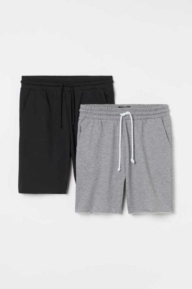 H&M 2-pack Regular Fit Kurze Hose Herren Helllila Blau Grau | 7581-SIEFZ