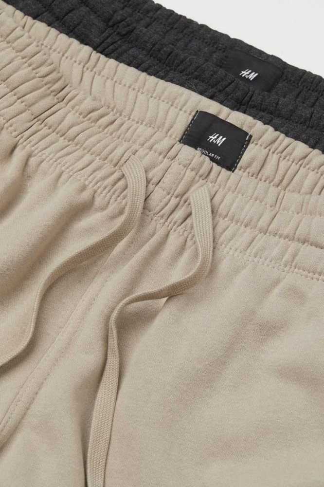 H&M 2-pack Regular Fit Sweatpants Oberteile Herren Beige Grün | 0759-DWPOJ