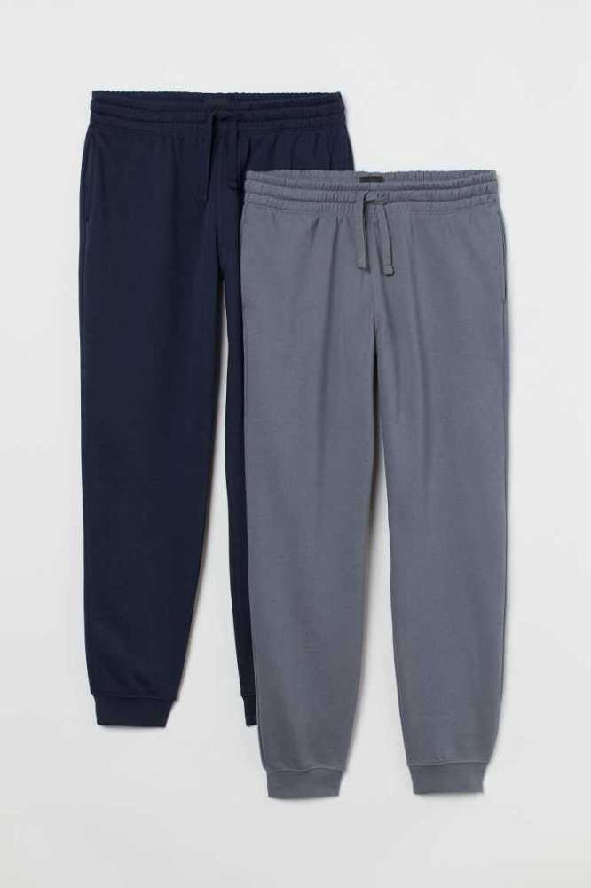 H&M 2-pack Regular Fit Sweatpants Oberteile Herren Dunkelbraun Hellblau | 8430-BXWZH