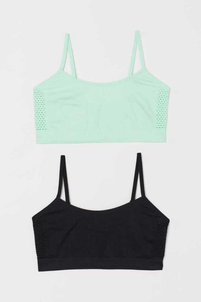 H&M 2-pack Seamless Jersey Oberteile Kinder Schwarz Weiß | 5104-TAVIB