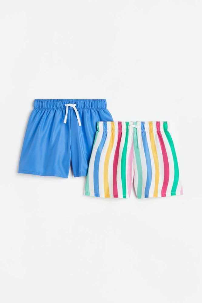 H&M 2-pack Shorts Bademode Kinder Blau | 2943-GERLP