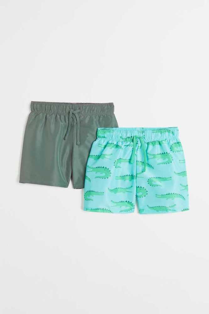 H&M 2-pack Shorts Bademode Kinder Dunkelblau | 5472-WCZXB