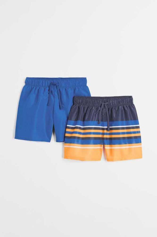 H&M 2-pack Shorts Bademode Kinder Dunkelblau | 5472-WCZXB