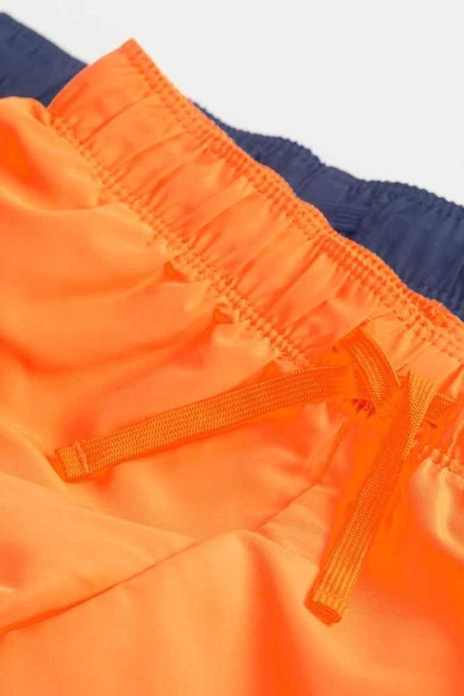 H&M 2-pack Shorts Bademode Kinder Orange Schwarz | 4291-ULXHD