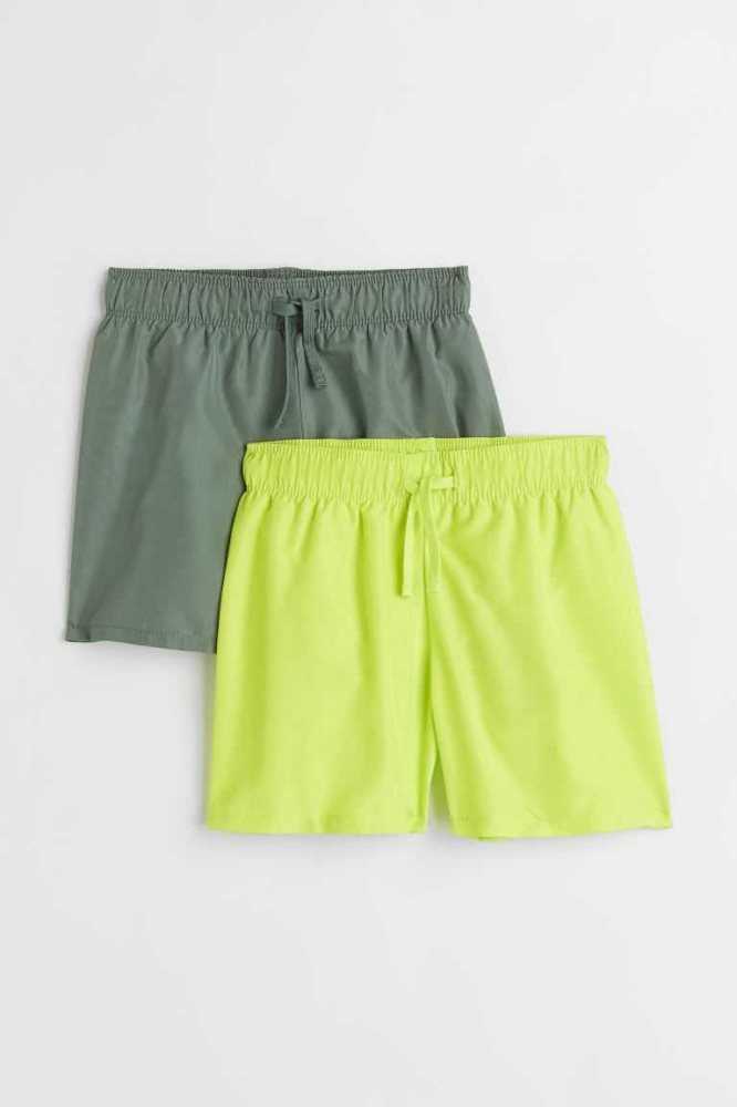 H&M 2-pack Shorts Bademode Kinder Orange Schwarz | 4291-ULXHD