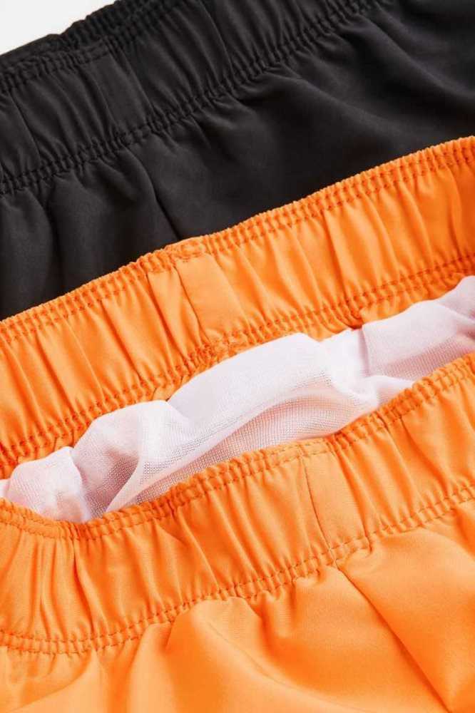 H&M 2-pack Shorts Bademode Kinder Orange Schwarz | 4291-ULXHD