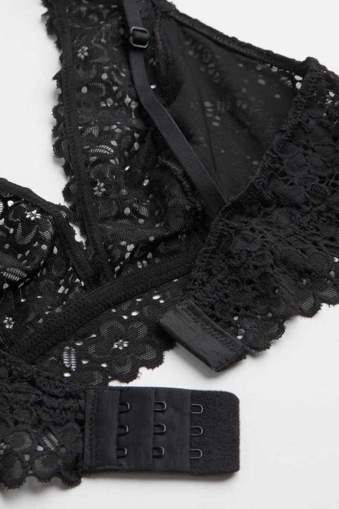 H&M 2-pack Soft-cup Spitze Bras Unterwäsche Damen Schwarz Weiß | 4657-ZFNXL