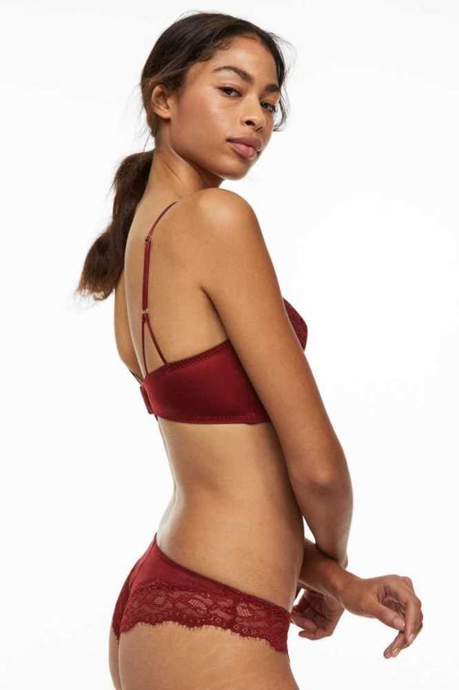 H&M 2-pack Spitze Brazilian Briefs Unterwäsche Damen Rot | 1305-NIOST