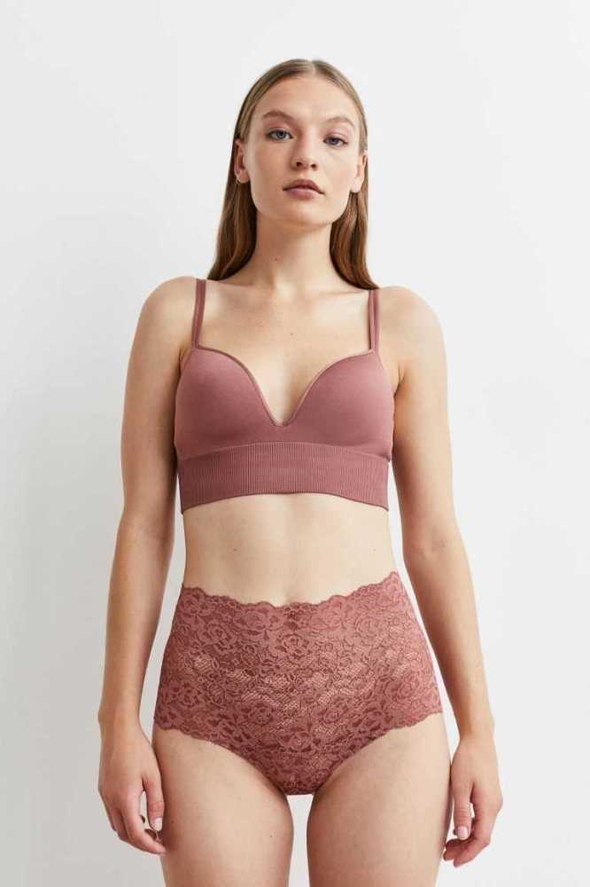 H&M 2-pack Spitze Hipster Briefs Unterwäsche Damen Rosa Schwarz | 3417-PWHOM