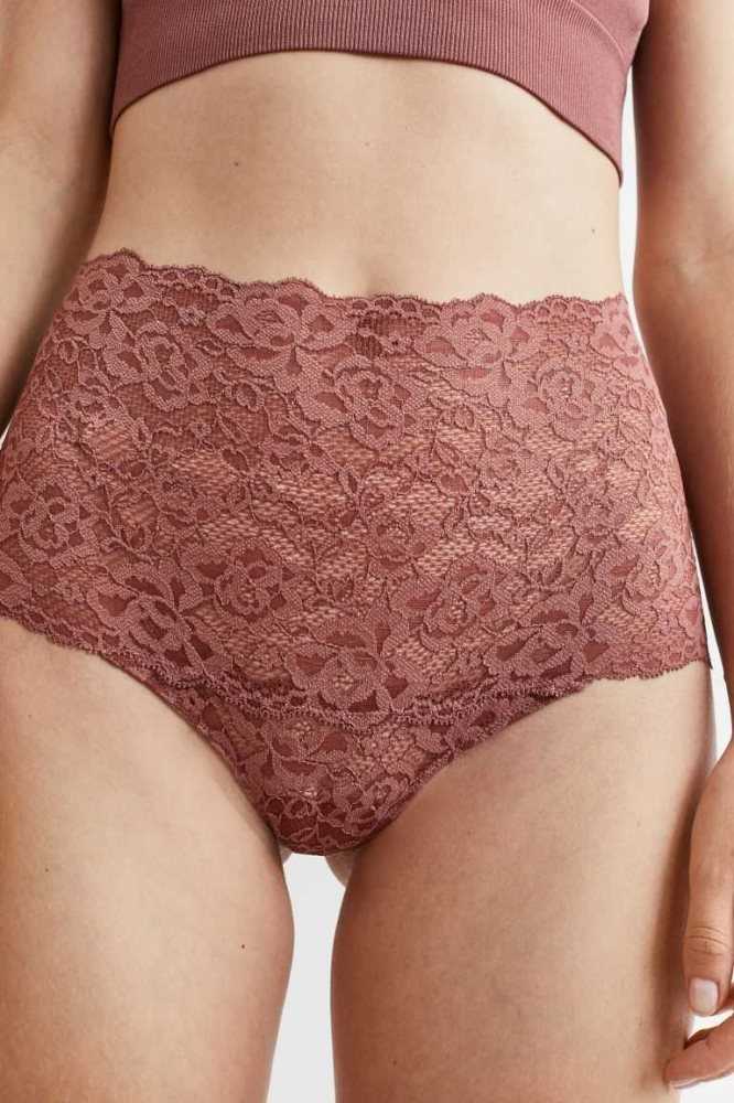 H&M 2-pack Spitze Hipster Briefs Unterwäsche Damen Rosa Schwarz | 3417-PWHOM