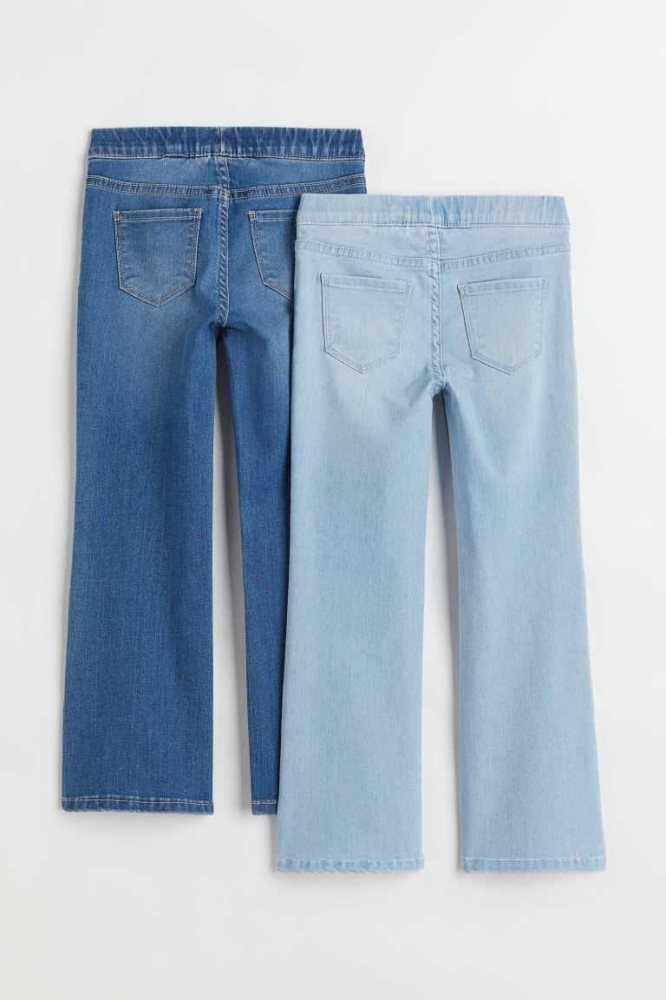 H&M 2-pack Superstretch Flare Fit Jeans Kinder Blau Hellblau | 4186-LIZEG