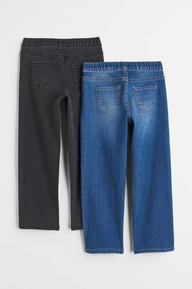 H&M 2-pack Superstretch Gerade Fit Jeans Kinder Blau Schwarz | 3475-SQRVE