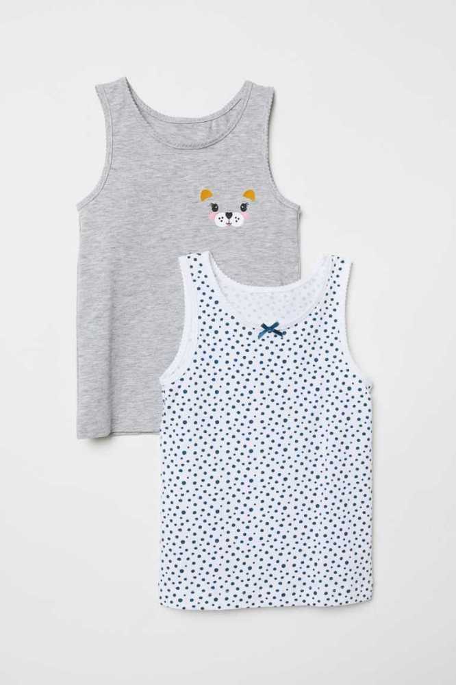 H&M 2-pack Tank Oberteile Kinder Hellrosa | 8407-LZFOQ