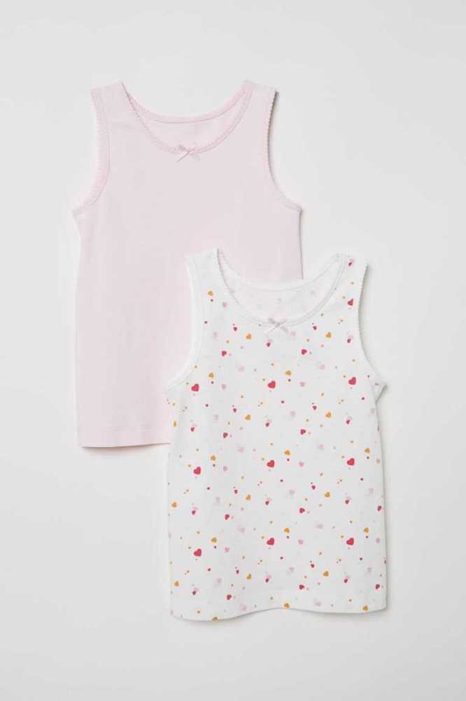 H&M 2-pack Tank Oberteile Kinder Hellrosa | 8407-LZFOQ