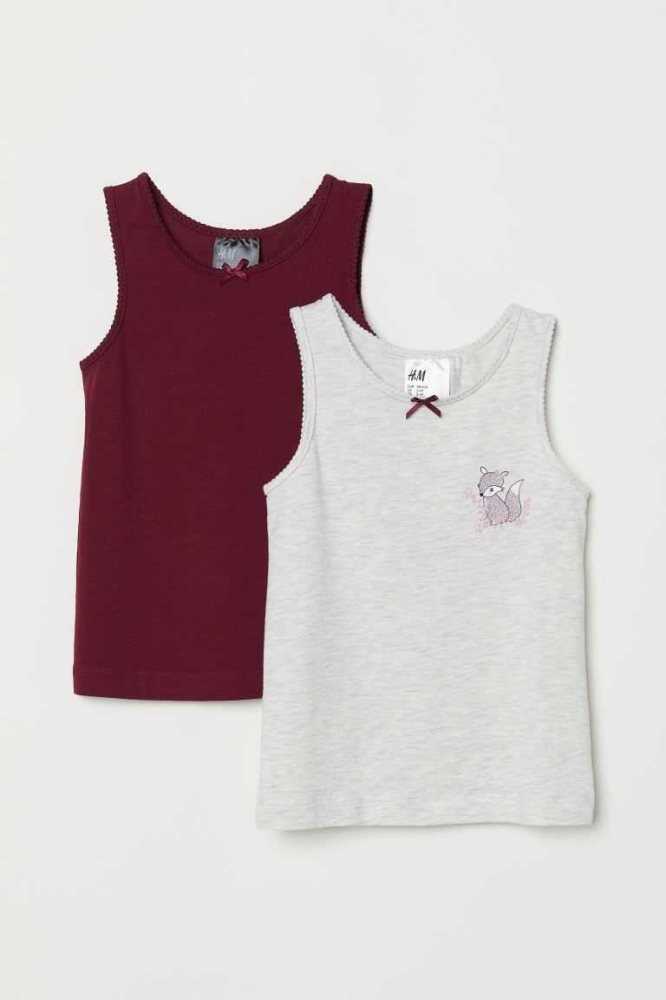 H&M 2-pack Tank Oberteile Kinder Hellrosa | 8407-LZFOQ