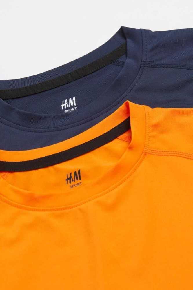 H&M 2-pack Tops Sportbekleidung Kinder Schwarz Dunkelgrau | 4369-HVWTM