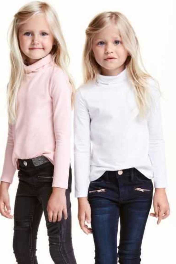 H&M 2-pack Turtleneck Oberteile Kinder Grau | 2605-YWNVC