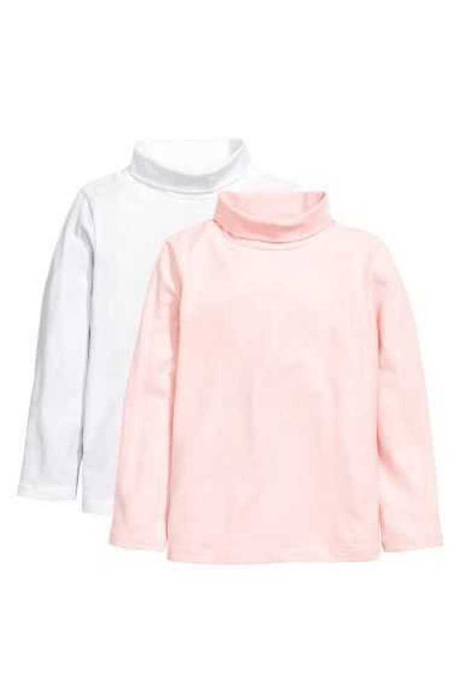 H&M 2-pack Turtleneck Oberteile Kinder Rosa Beige | 7615-WLEOS