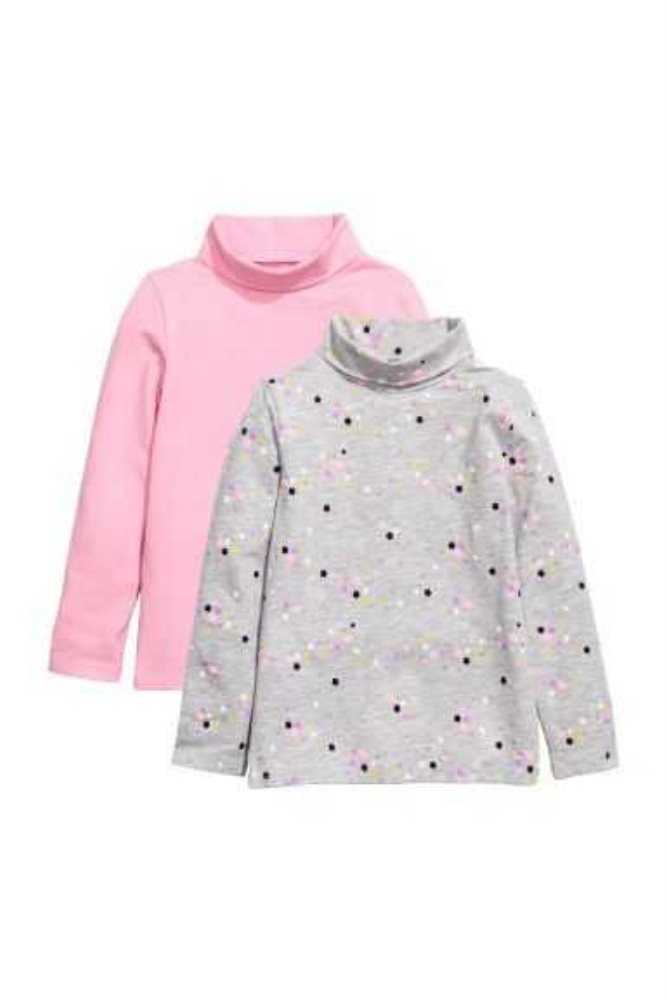 H&M 2-pack Turtleneck Oberteile Kinder Rosa Beige | 7615-WLEOS