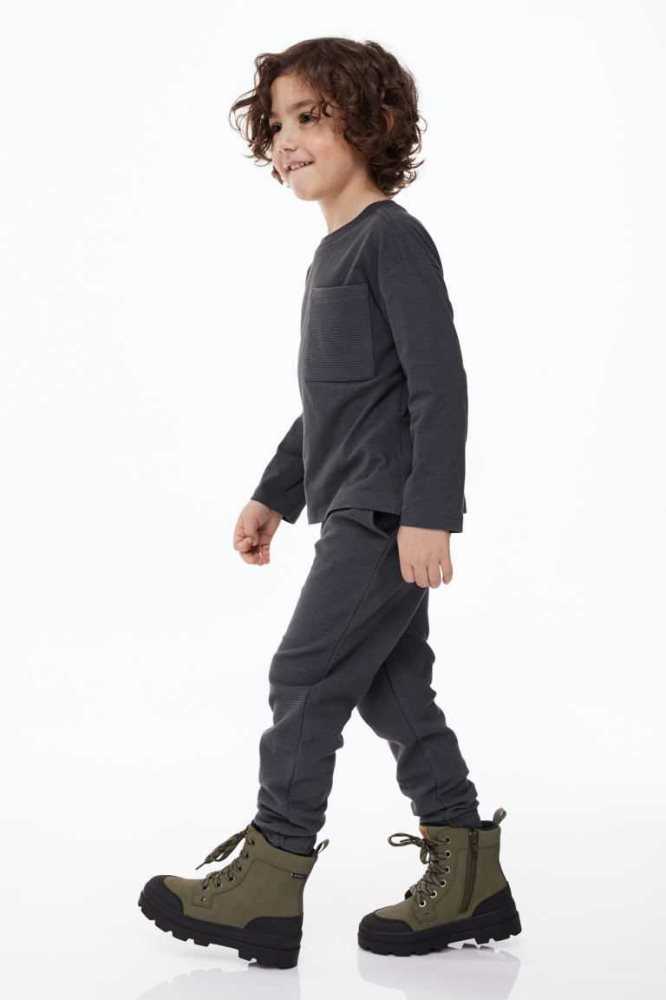 H&M 2-piece Baumwoll Einteiler Kinder Dunkelgrau | 0951-GIURQ