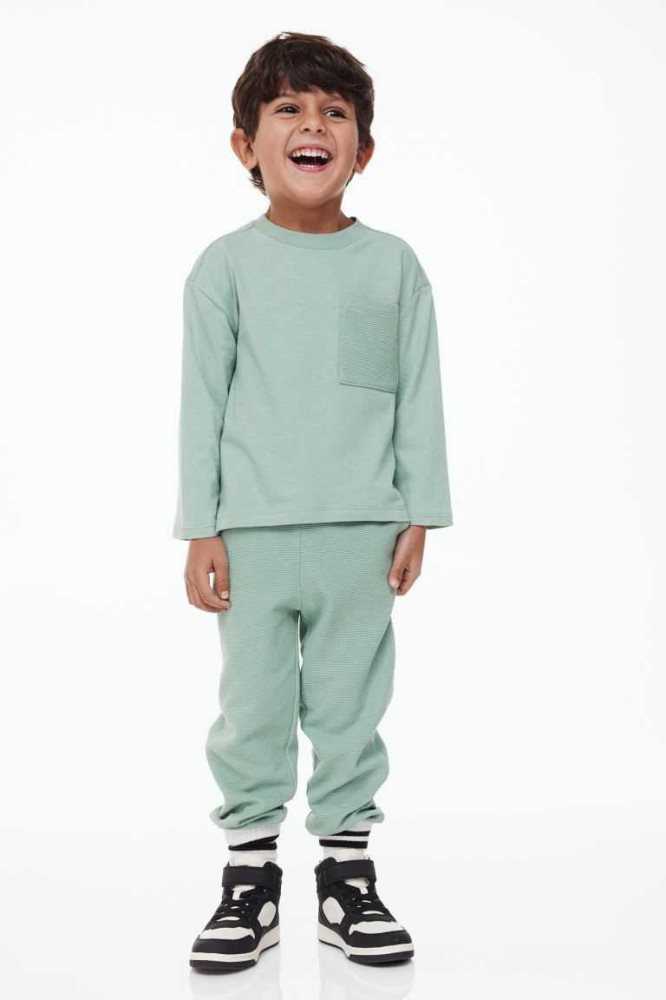 H&M 2-piece Baumwoll Einteiler Kinder Dunkelgrau | 0951-GIURQ