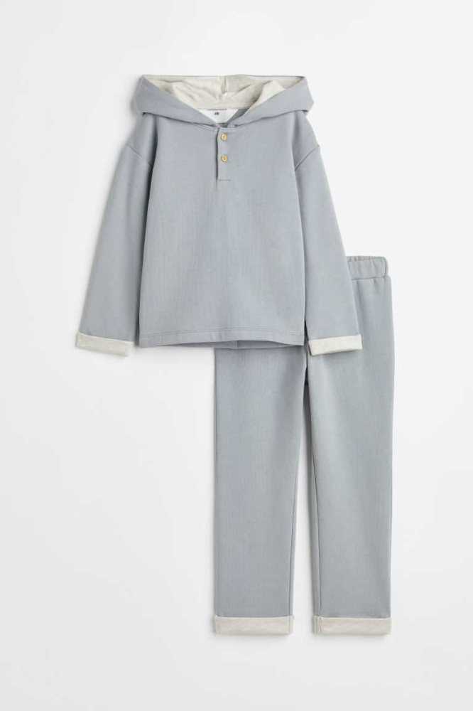 H&M 2-piece Baumwoll Einteiler Kinder Dunkelrot | 6049-AYDNB