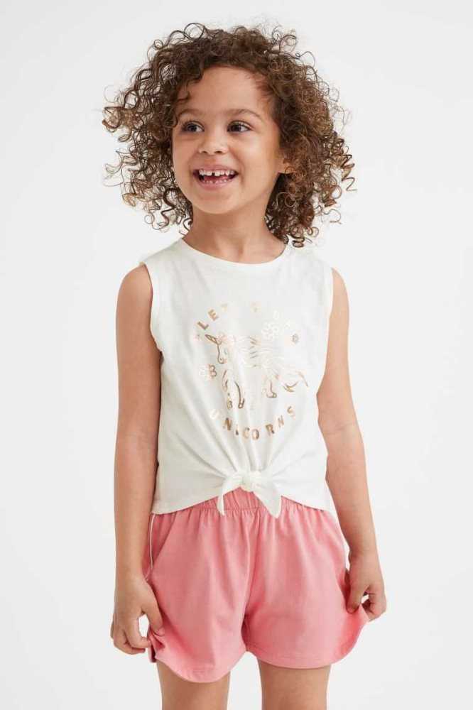 H&M 2-piece Baumwoll Jersey Einteiler Kinder Rosa | 0893-DXTPZ