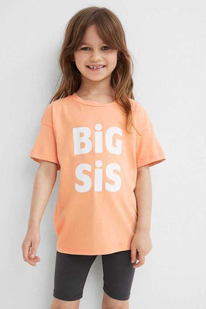 H&M 2-piece Baumwoll Sibling Einteiler Kinder Orange | 6391-JLKXF