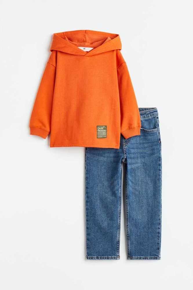 H&M 2-piece Einteiler Kinder Orange Blau | 7809-FQMXI