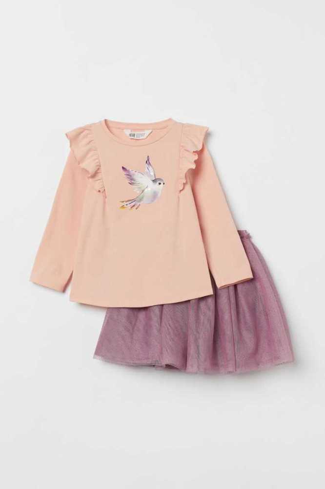 H&M 2-piece Einteiler Kinder Rosa | 8092-SNIPF