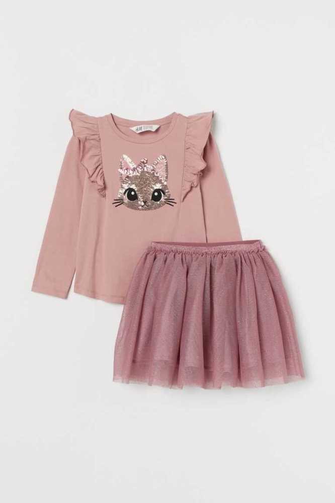 H&M 2-piece Einteiler Kinder Rosa | 8092-SNIPF