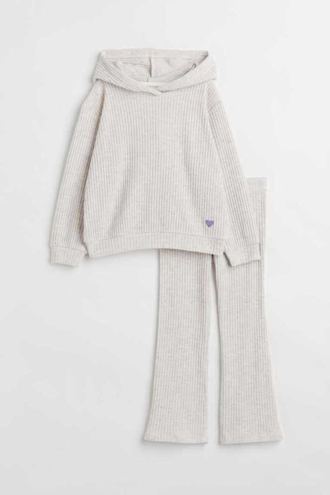 H&M 2-piece Hoodie and Leggings Einteiler Kinder Dunkelbeige | 9201-SZTFY