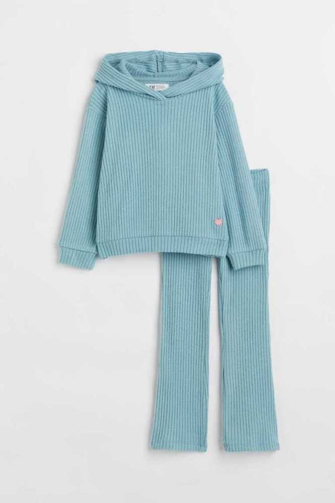 H&M 2-piece Hoodie and Leggings Einteiler Kinder Dunkelbeige | 9201-SZTFY