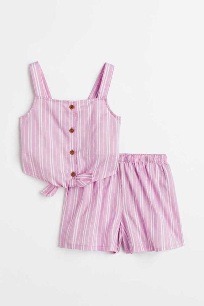 H&M 2-piece Patterned Einteiler Kinder Hellgrün | 2587-CHFNY