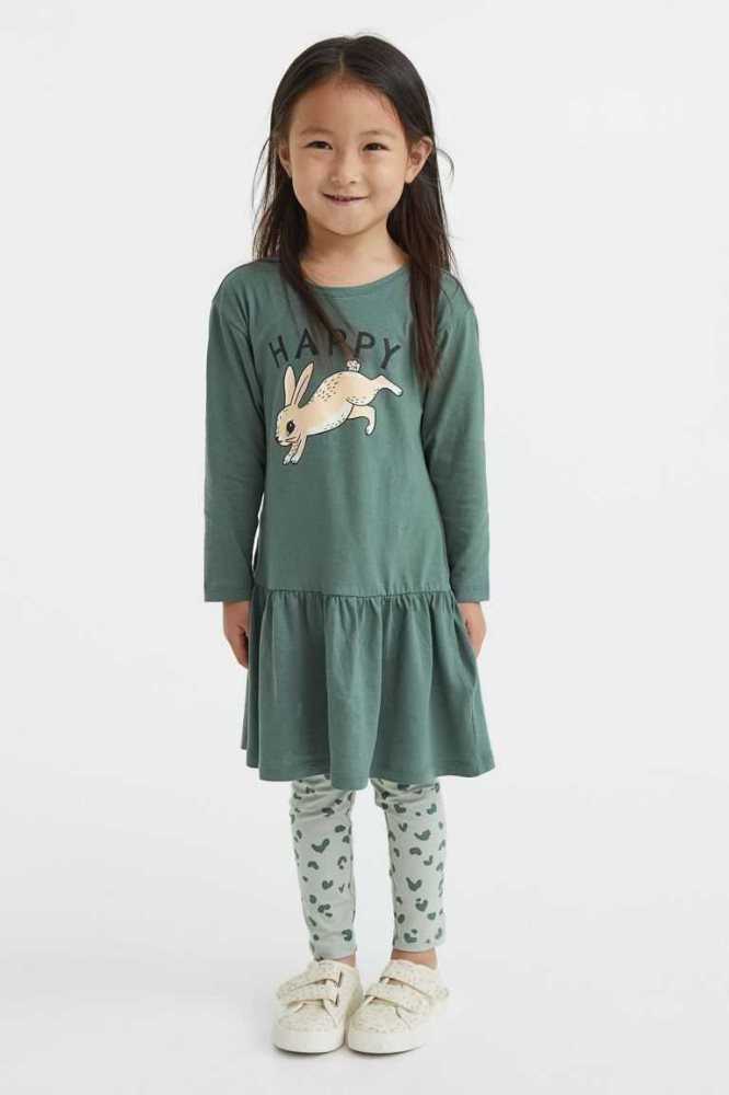 H&M 2-piece Printed Baumwoll Jersey Einteiler Kinder Helllila | 3591-THYFN