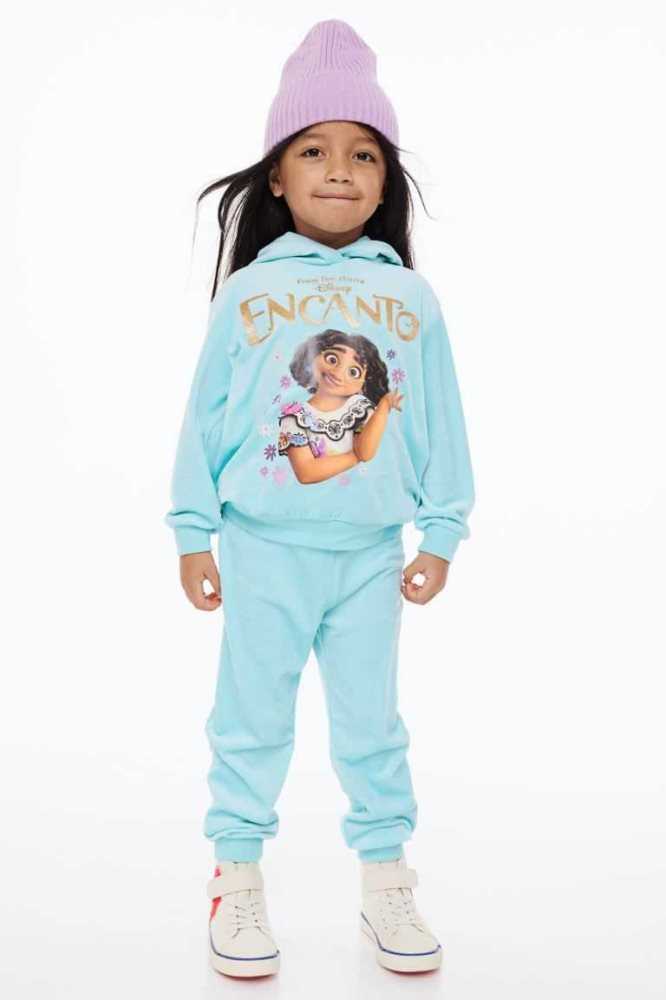 H&M 2-piece Printed Sweatshirt Einteiler Kinder Hellrosa | 9428-CYQVN