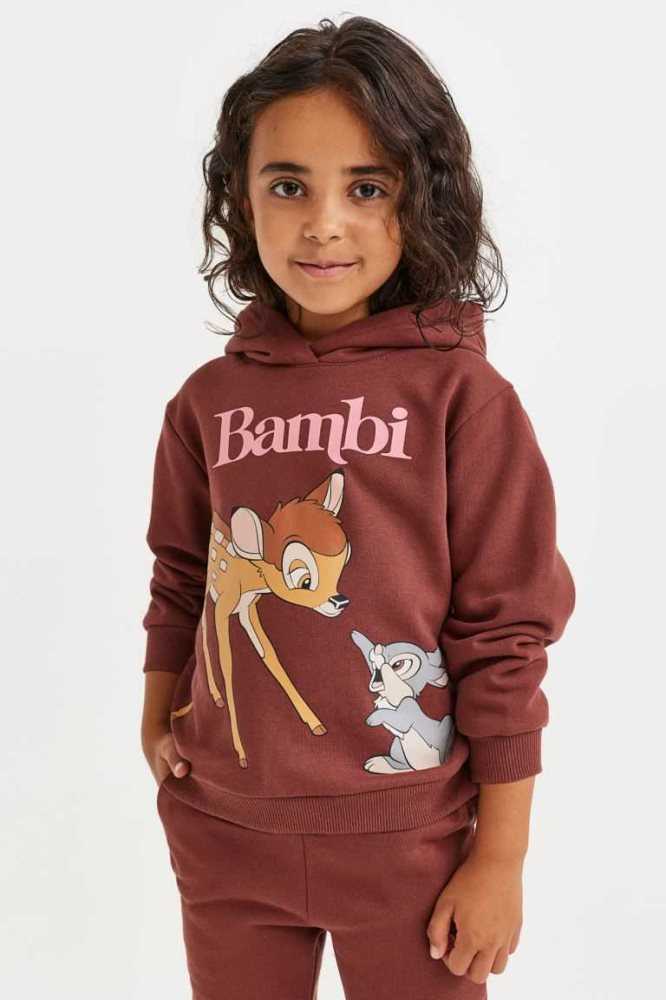 H&M 2-piece Printed Sweatshirt Einteiler Kinder Hellrosa | 9428-CYQVN