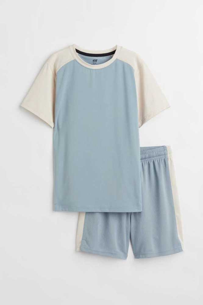 H&M 2-piece Set Sportbekleidung Kinder Weiß | 7159-WUQSL