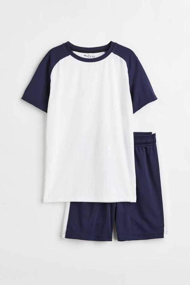 H&M 2-piece Set Sportbekleidung Kinder Weiß | 9734-CSDLO