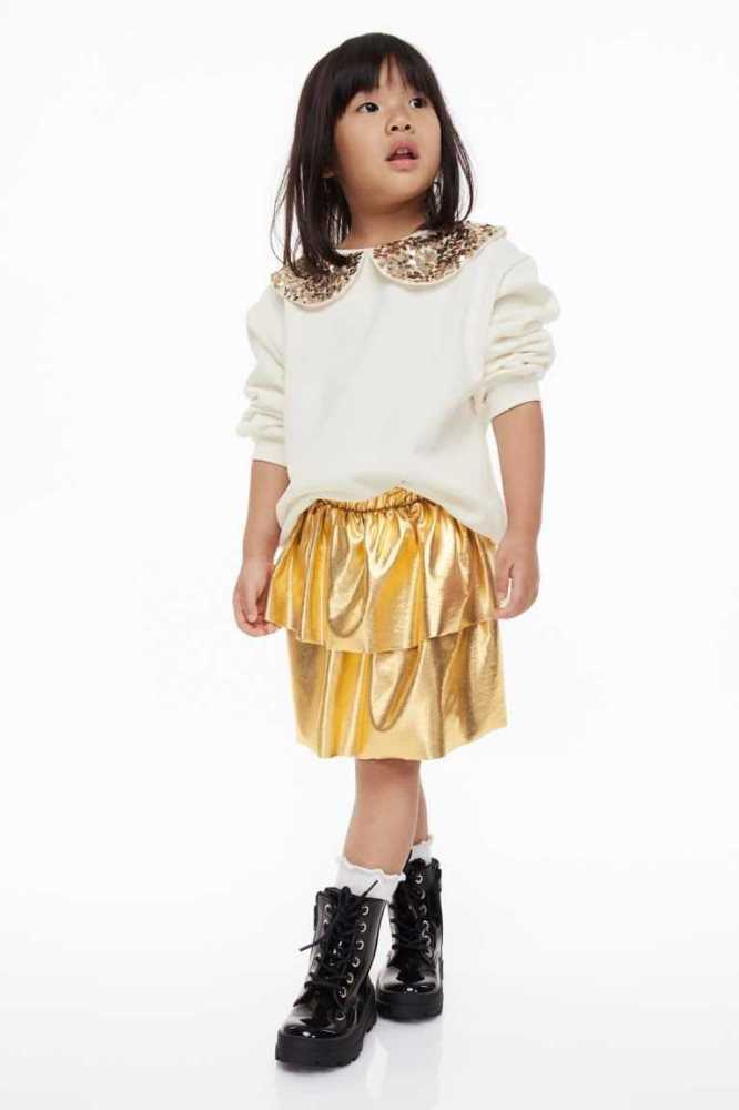 H&M 2-piece Shimmery Einteiler Kinder Weiß Gold | 9170-GKMEW