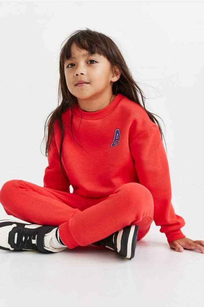 H&M 2-piece Sweatshirt Einteiler Kinder Hellrot | 2164-FIMQK