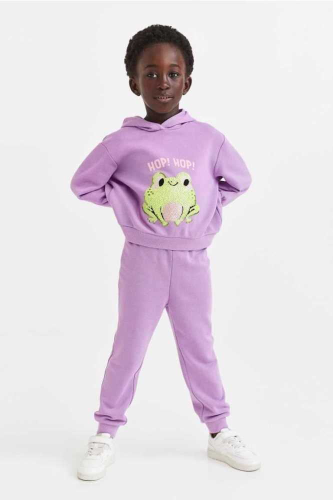 H&M 2-piece Sweatshirt Einteiler Kinder Lila | 6920-CXIQR