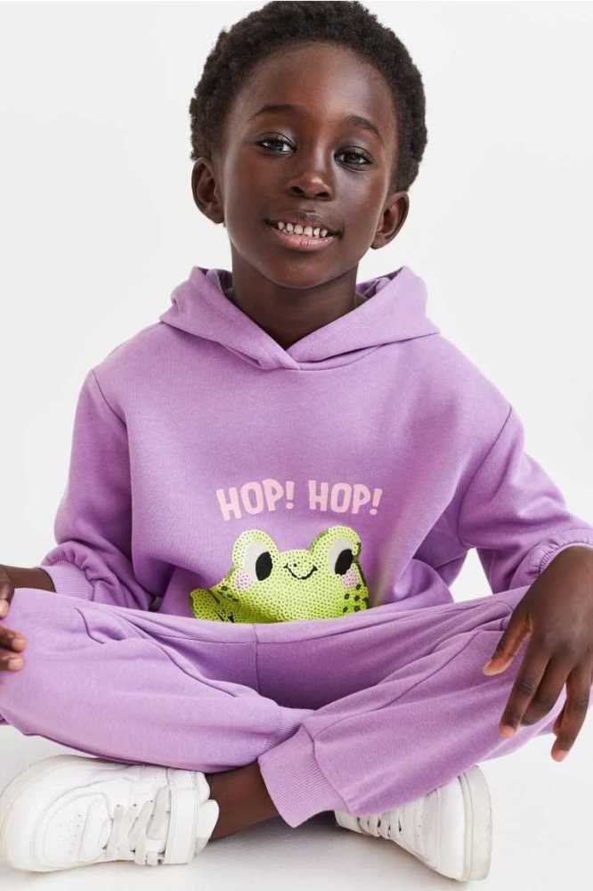 H&M 2-piece Sweatshirt Einteiler Kinder Lila | 6920-CXIQR