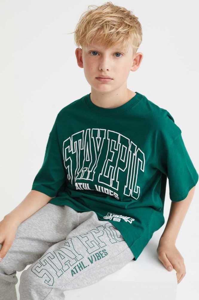 H&M 2-piece T-shirt and Joggers Einteiler Kinder Schwarz | 9087-ZQMKD