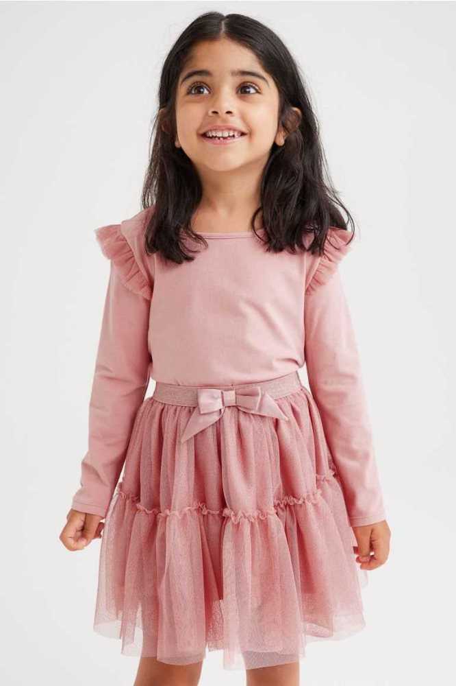 H&M 2-piece Tulle Einteiler Kinder Dunkelrot | 6970-RMLFJ