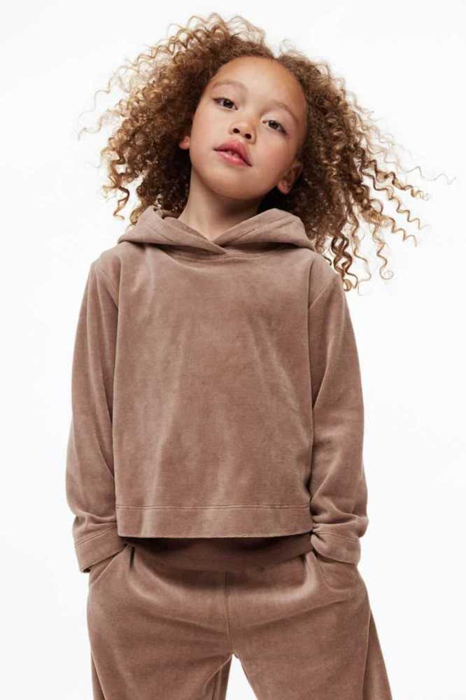 H&M 2-piece Velour Einteiler Kinder Beige | 8039-DPLJX