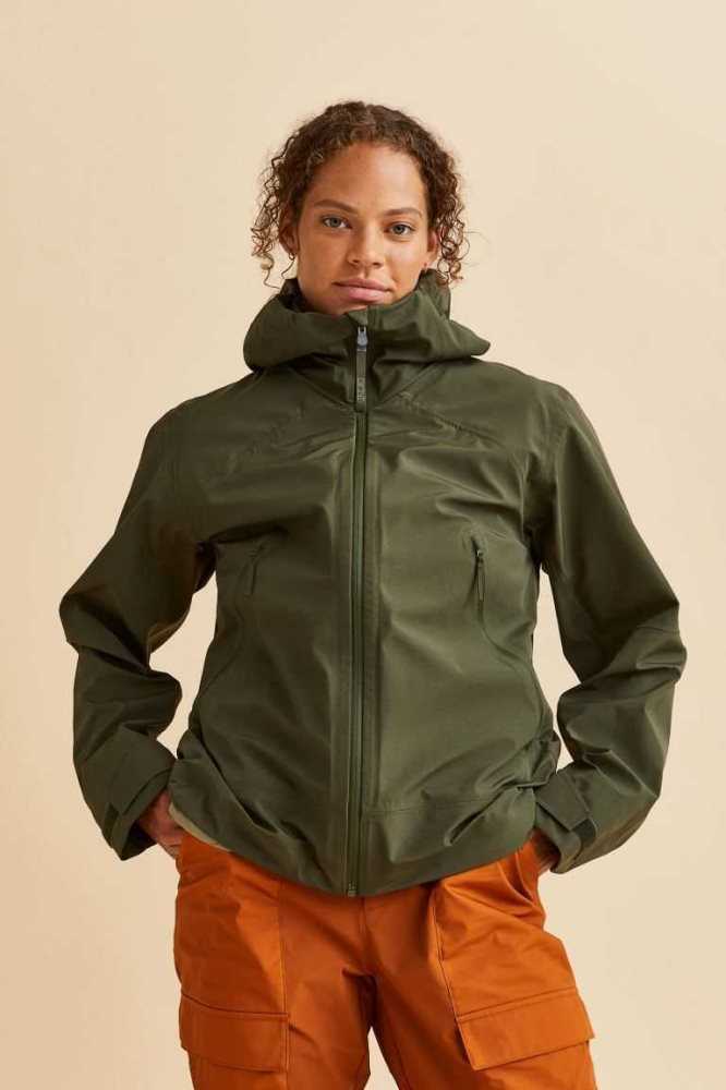 H&M 3-layer Jacket in StormMove Übergröße Damen Dunkelkhaki Grün | 3712-BRTDS