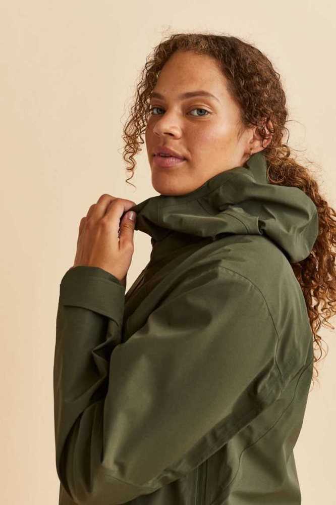 H&M 3-layer Jacket in StormMove Übergröße Damen Dunkelkhaki Grün | 3712-BRTDS